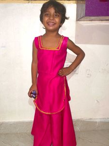 Cute Girl Punjabi Suit And Circle Plazo Set