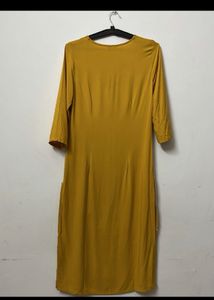 Mustard Yellow Embroidered Kurta (W Brand)