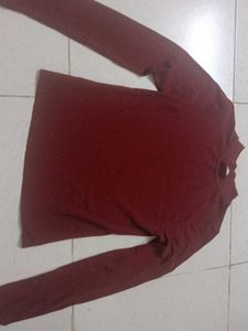 Burgundy Mock Neck Top