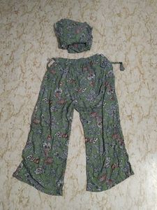 Green Floral Print Lounge Set