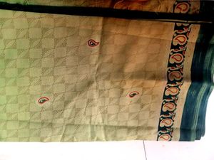 Teal &amp; Beige Saree
