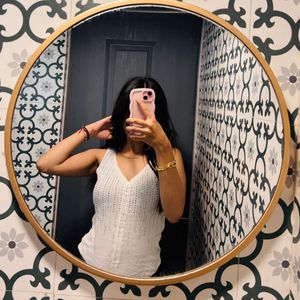 White Embellished Tank Top🦢🦢🦢