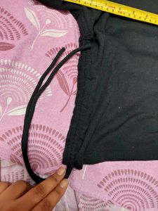 Zara Ribbed Crop Top Size 28 With Adjustable Cords