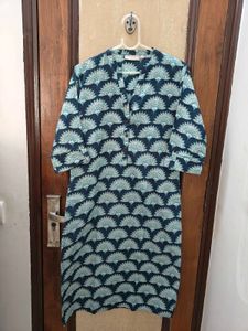 Blue floral print Kurta