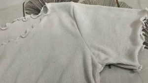 Cute White Ruffle Tee