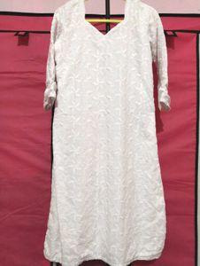 White Embroidered Kurti