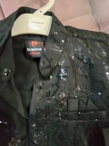 Boys&#39; Black Sequin Vest Set