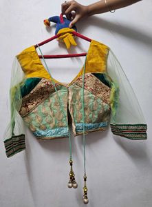 Teal Embellished Lehenga With Blouse And Dupatta