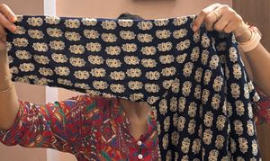 Printed Kurti with Embellished Neckline