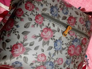 Printed  Grey Tote Bag