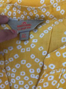 Yellow Patterned Kurti