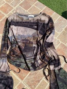 Abstract Print Mesh Top