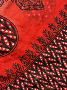 Red &amp; Black Paisley Print Scarf