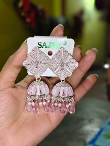 Pink Jhumka Earrings