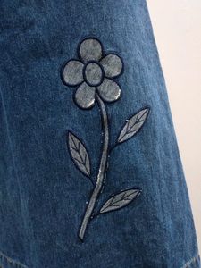 Denim A Line Knee Length Skirt