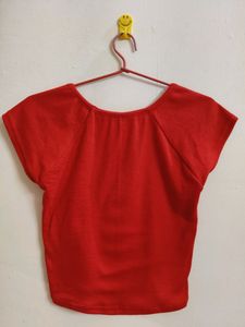 H&amp;M Ribbed Red Crop Top