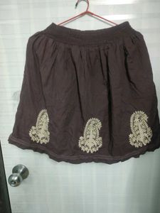 Embroidery Mini Skirt