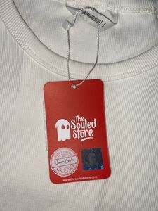 White Cotton Jersey Basic Tee Size L