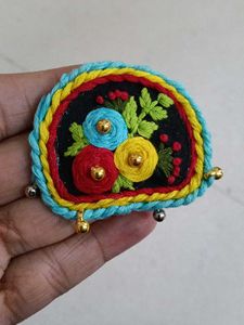 Floral Embroidered Hairclips