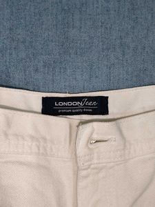 London Jean White Distressed Shorts