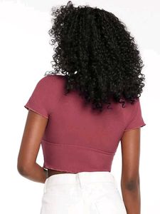 Shein Ribbed Lace Crop Top