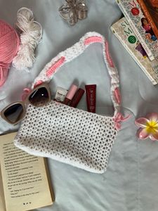 Crochet mesh bag🤍💖