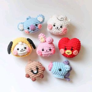 Bt21 Crochet Keychain