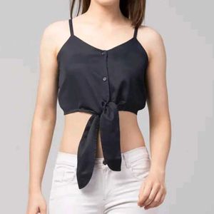 Navy Tie-Front Cami