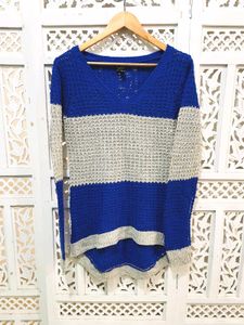 Blue Striped Knit Sweater ()
