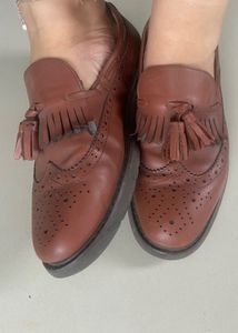 Brown Tassel Loafer Flat Shoe