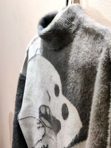 imported Retro cartoon bear fluffy knitwear sweate