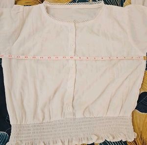 Cute White Button-Up Crop Top