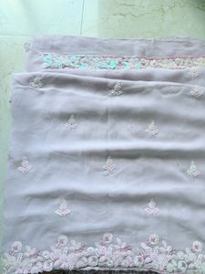 Embroidered Light Pink Saree