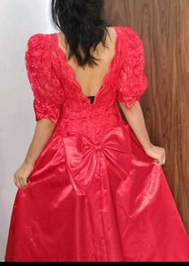 Luxe Bright Red Princess Engagement Gown 👸