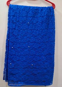 Blue Net Saree