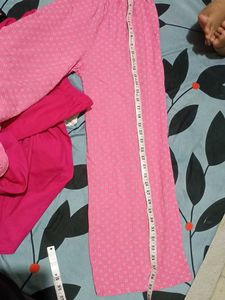 Combo Of Pink Legging And Plazzo