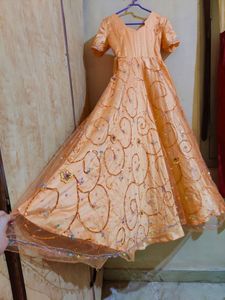 Net One Piece Gown With Dupatta
