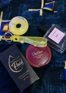 Makeup Bundle: Foundation, Powder, Perfume & Keych