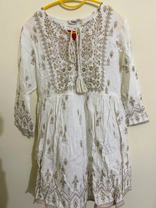 Short Off White Kurti