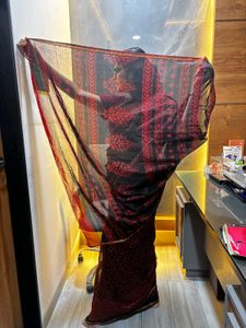 NEW &#39;Chanderi Cotton&#39; Saree with Blouse Piece🖤♥️