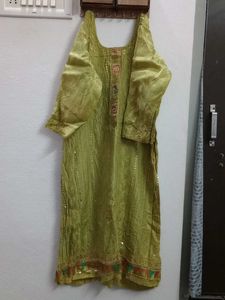 Green Colour Dress With Pant And Dupatta