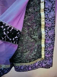 Party Wear Saree With Stitched Blouse