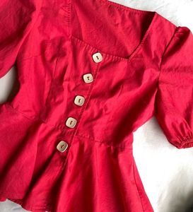 Red Peplum Top