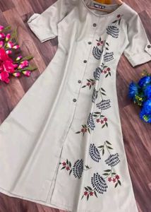 Off White A Line Kurti