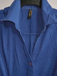 🎀Navy Blue Cotton Shirt For Woman