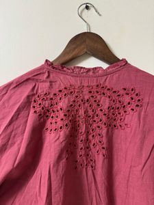 Zara Schiffli Cotton Top