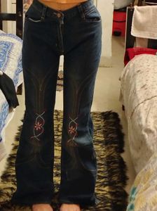 vintage Embroidered Flare Leg Jeans
