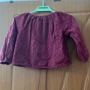 Cotton Top With Waist Tie Detailing