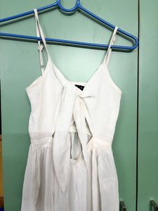 Beachy Slit Chiffon White Dress