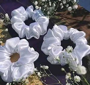 White Satin Scrunchie